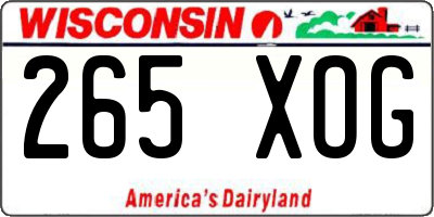 WI license plate 265XOG