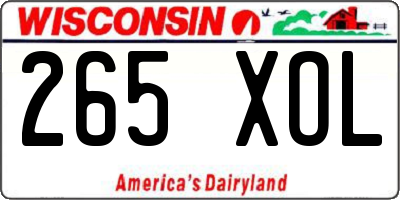 WI license plate 265XOL