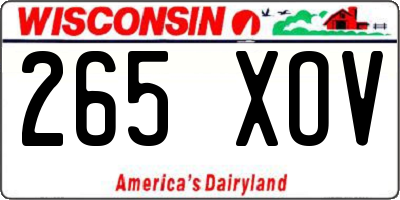 WI license plate 265XOV