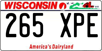 WI license plate 265XPE