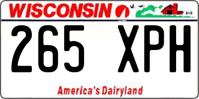 WI license plate 265XPH