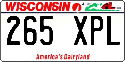 WI license plate 265XPL