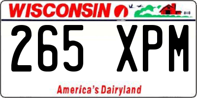WI license plate 265XPM