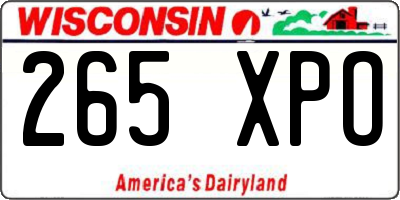WI license plate 265XPO