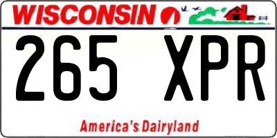 WI license plate 265XPR