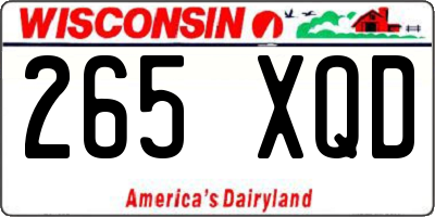 WI license plate 265XQD