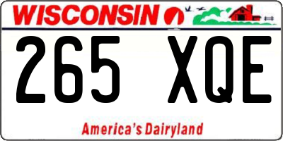 WI license plate 265XQE