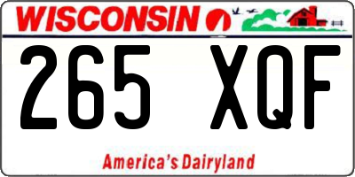 WI license plate 265XQF