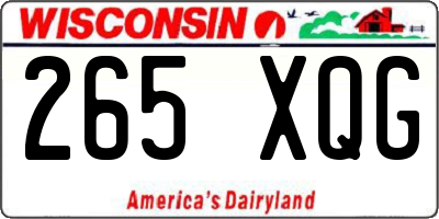 WI license plate 265XQG
