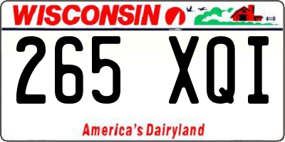 WI license plate 265XQI