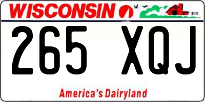 WI license plate 265XQJ
