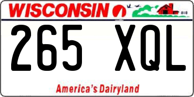 WI license plate 265XQL