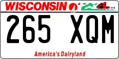 WI license plate 265XQM