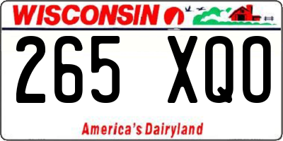 WI license plate 265XQO