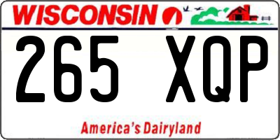 WI license plate 265XQP