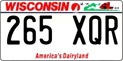 WI license plate 265XQR