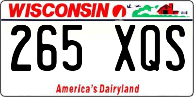 WI license plate 265XQS