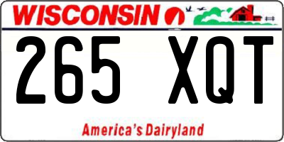 WI license plate 265XQT