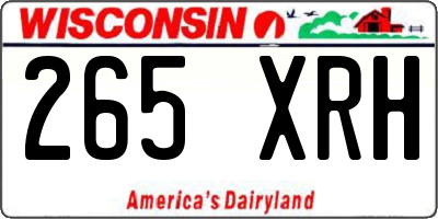 WI license plate 265XRH