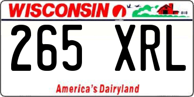 WI license plate 265XRL