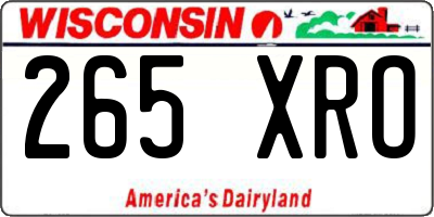 WI license plate 265XRO