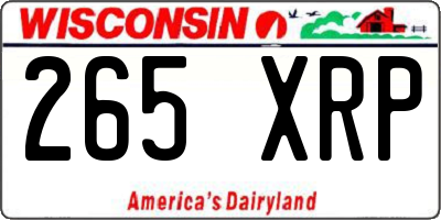 WI license plate 265XRP