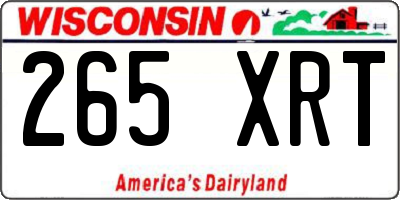 WI license plate 265XRT