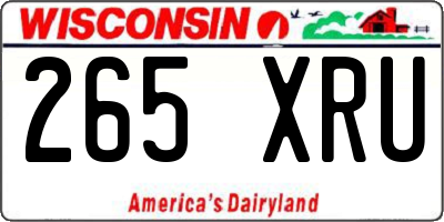 WI license plate 265XRU