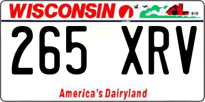 WI license plate 265XRV