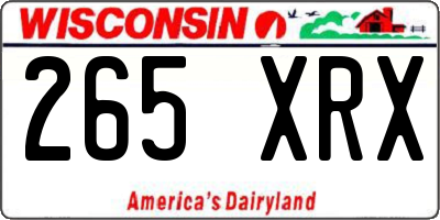 WI license plate 265XRX