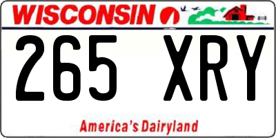 WI license plate 265XRY