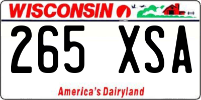 WI license plate 265XSA