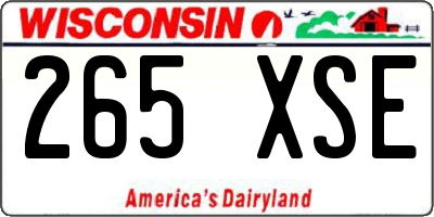 WI license plate 265XSE