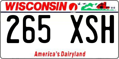 WI license plate 265XSH