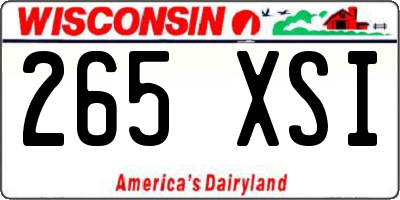 WI license plate 265XSI