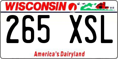 WI license plate 265XSL