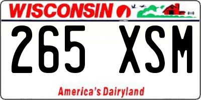WI license plate 265XSM