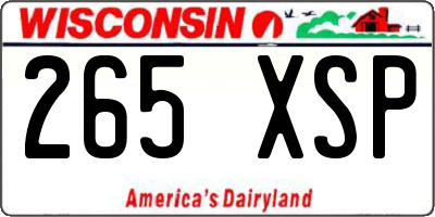 WI license plate 265XSP