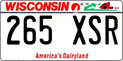 WI license plate 265XSR