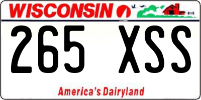 WI license plate 265XSS