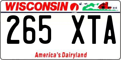 WI license plate 265XTA