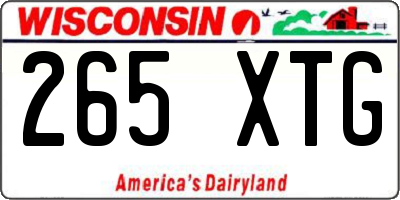 WI license plate 265XTG