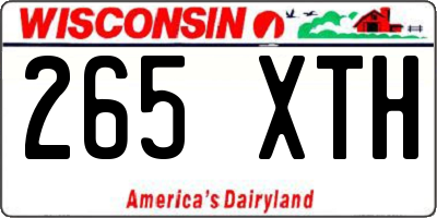 WI license plate 265XTH