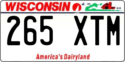 WI license plate 265XTM