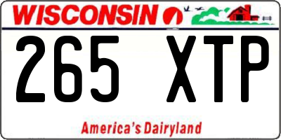 WI license plate 265XTP