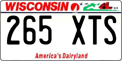WI license plate 265XTS