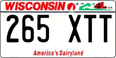 WI license plate 265XTT