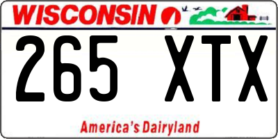 WI license plate 265XTX
