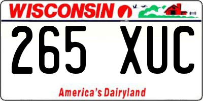 WI license plate 265XUC