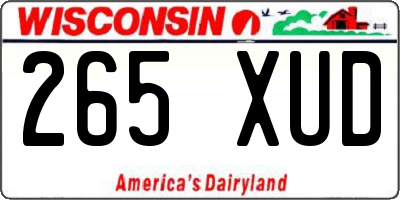 WI license plate 265XUD